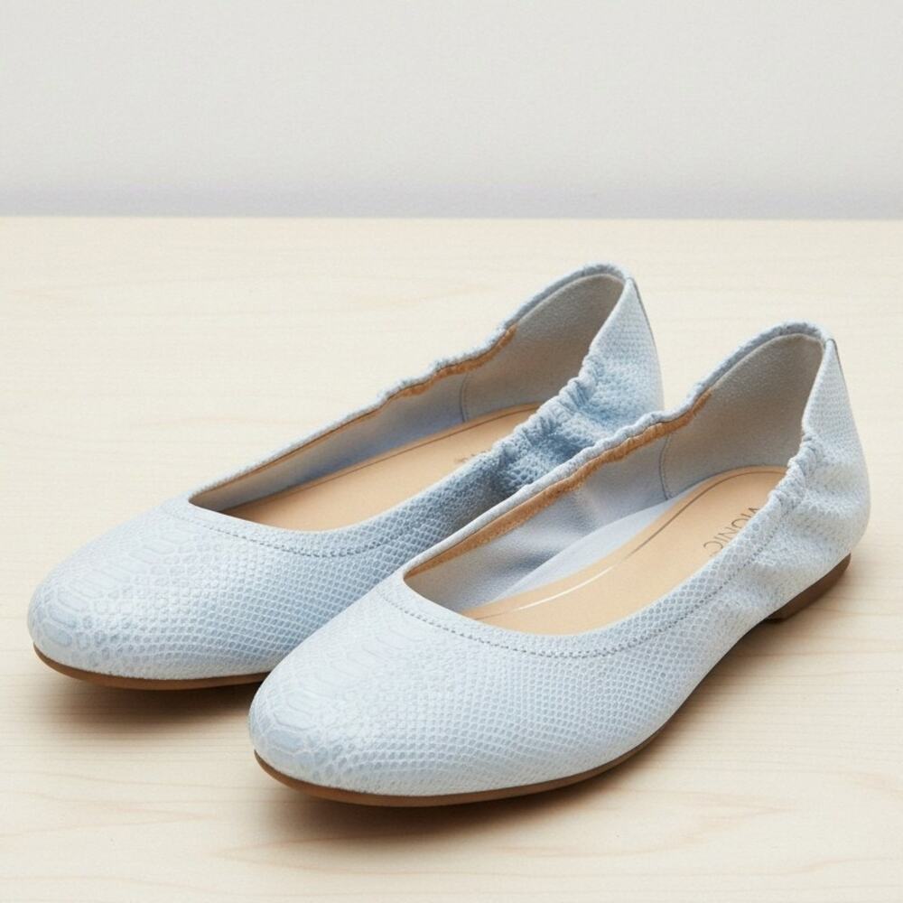 Vionic Alexa Light Gray Snakeskin Ballet Flats Women's Size 10 Arch Support